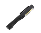 Portable Pen Shape COB LED Flashlight USB Rechargeable Magnetic Work Light Lamp-Black ABS