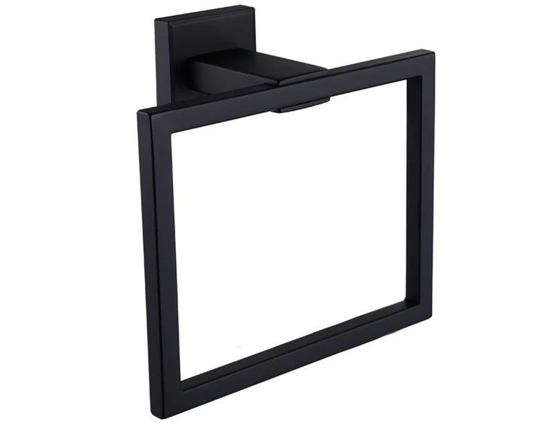 Simple Hand Towel Ring , Stainless Steel Bathroom Towel Holder-Black