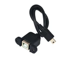 USB Type B USB-B Female with Panel Mount to Mini USB Plug Male Adapter Cable