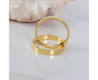 6Pcs Napkin Buckle Portable Easy to Clean Metal Buffet Table Setting Napkin Ring for Weddings-Golden