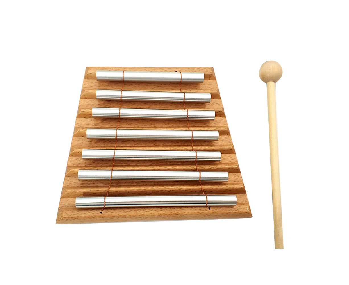 Wooden 7 Tone Tabletop Chime Xylophone Percussion Instrument Kids Musical Toy - Wood