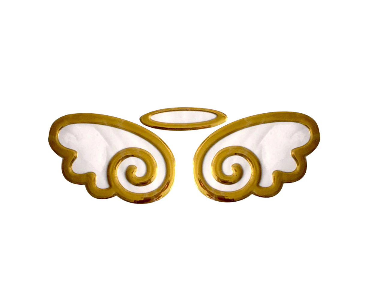 Car Styling Lovely 3D Angel Wings Sticker Vehicle Body Logo Decal Decoration Golden