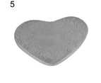 40x30cm Non-Slip Bath Rug Fluffy Love Heart Kitchen Door Mat Home Decoration-Grey