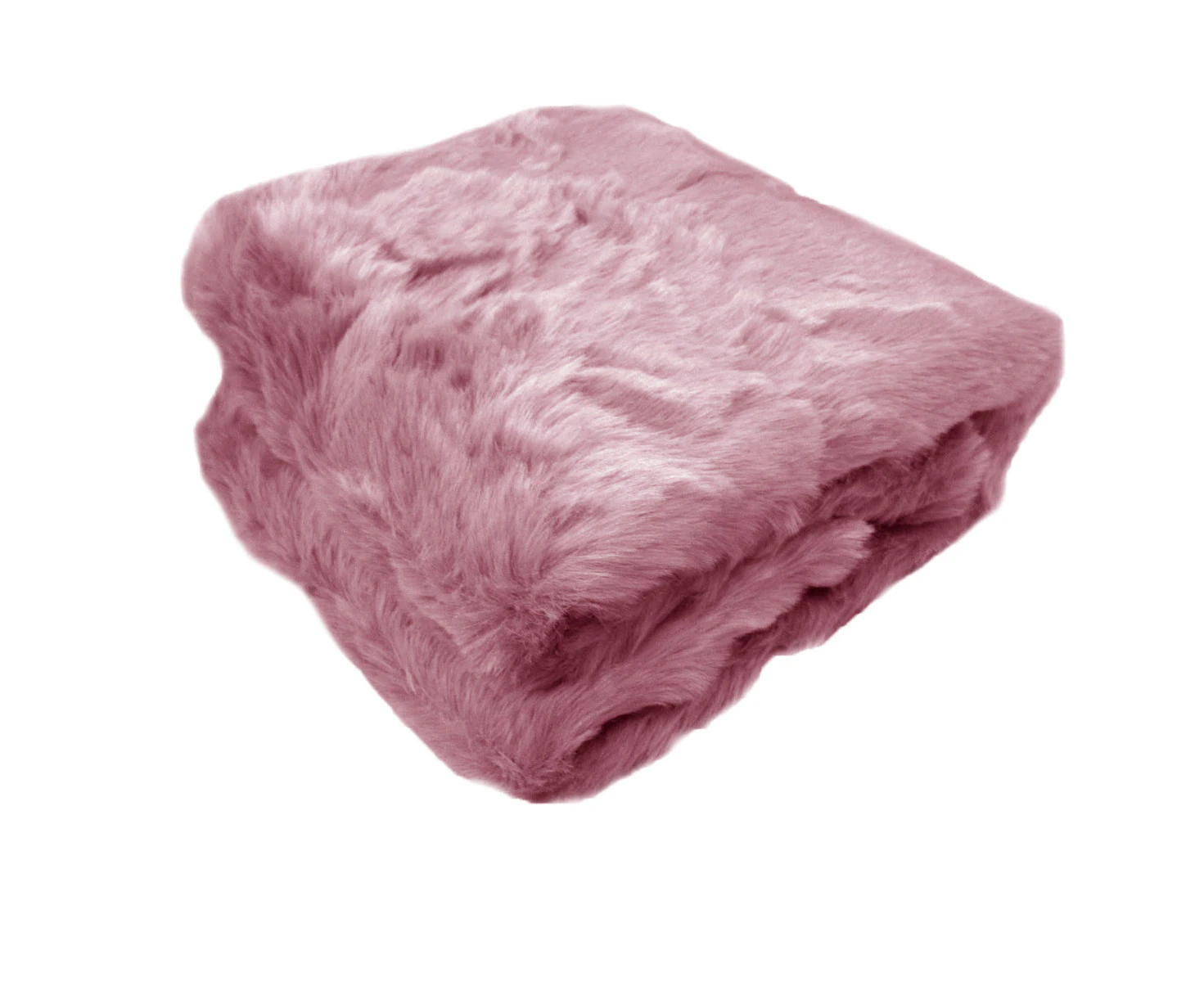 Ariana Luxury Ultra Soft Long Fleece Faux Fur Throw Rug 127 x 152 cm - Rose