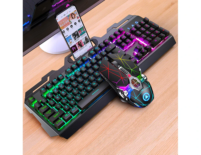 Mechanical Gaming Keyboard and Mouse Combo  Switch 104 Keys Rainbow Backlit Keyboards,  Mouse Wired ,rainbow light Keyboard+mouse