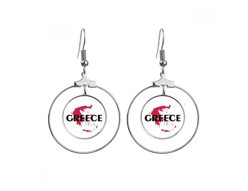 greek euan map myth art deco  fashion earrings dangle hoop jewelry drop circle