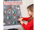 Toscano Felt Christmas Advent Calendar with Pockets 24 Days Countdown Calendar-Grey