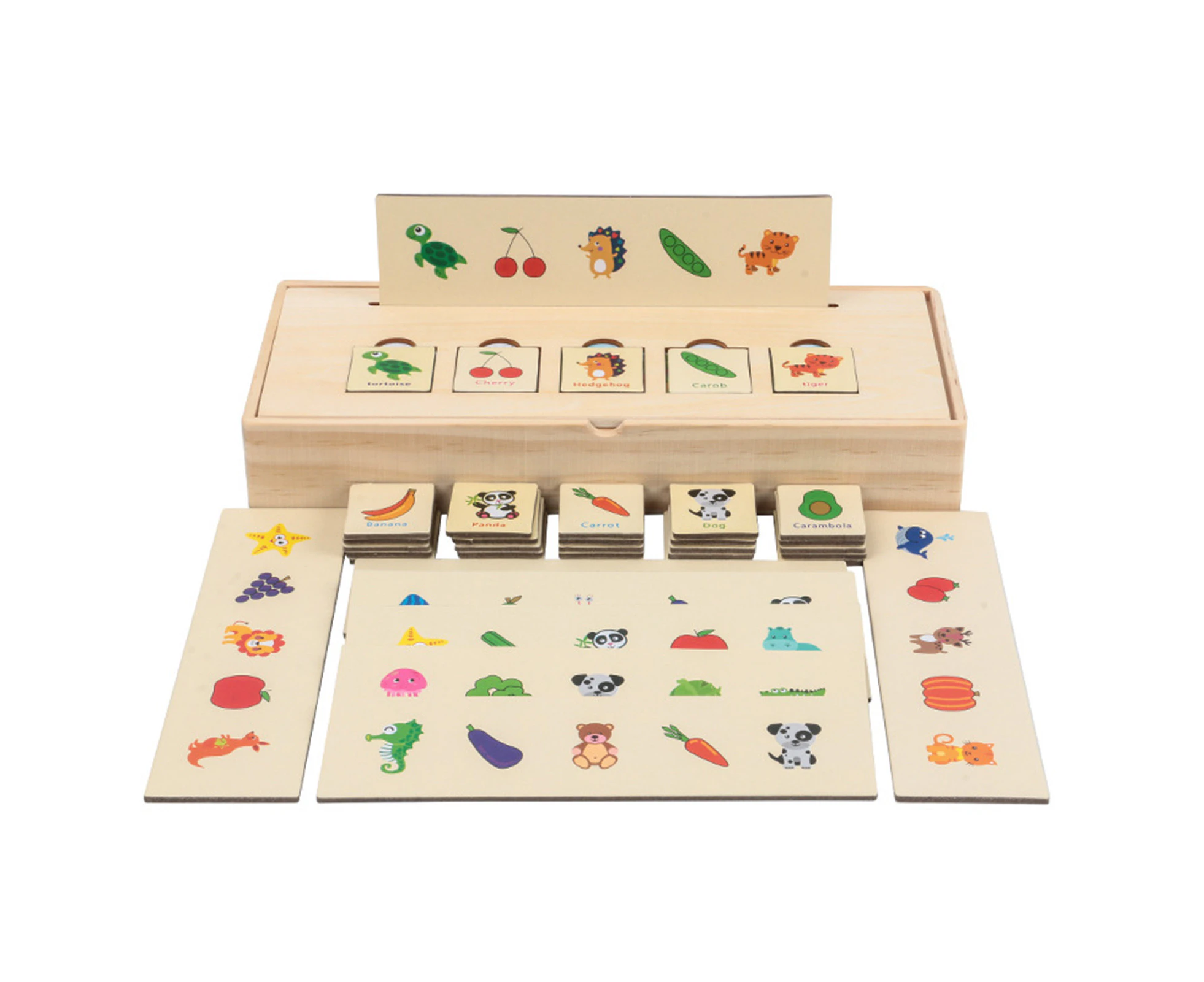 Bestjia Educational Puzzle Toy Rich Patterns Funny Fruit Number Traffic Wooden Puzzle Toy for Children - Fruit