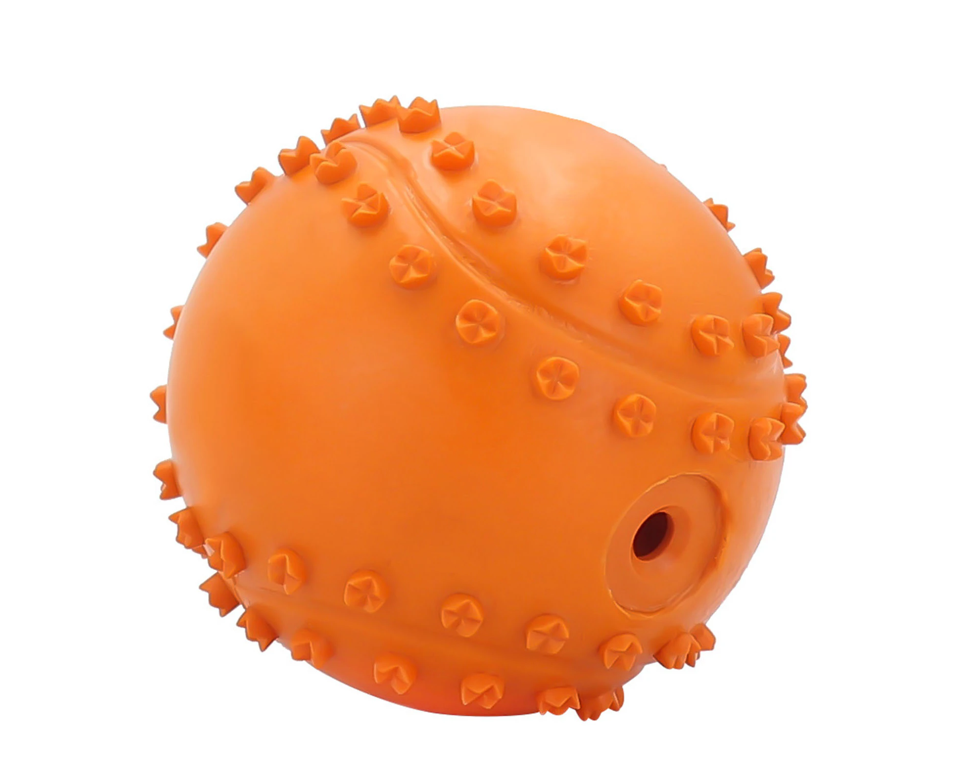 Dog Squeaky Toy Bite Resistant Teeth Cleaning Rubber Small Medium Large Dog Interactive Tennis Ball for Outdoor-Orange