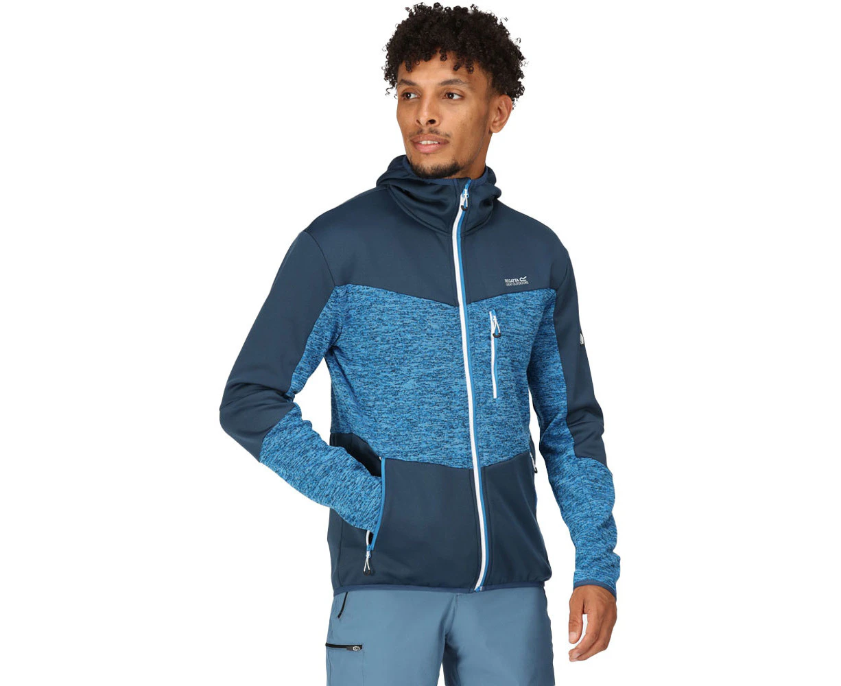 Regatta Mens Cadford V Breathable Hooded Fleece Jacket - IndgBl/BluWg