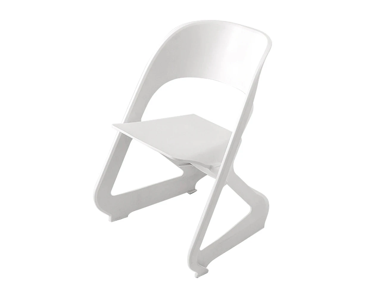 Set Of 4 Dining Chairs Office Cafe Lounge Seat Stackable Plastic Leisure Chairs White