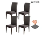 4Pcs Fit Stretch Removable Washable Short Dining Chair Protector Cover for Dining Room, Hotel, Ceremony, Banquet Wedding Party