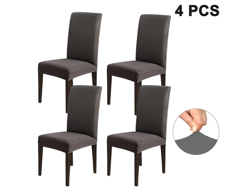 4Pcs Fit Stretch Removable Washable Short Dining Chair Protector Cover for Dining Room, Hotel, Ceremony, Banquet Wedding Party