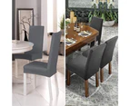 4Pcs Fit Stretch Removable Washable Short Dining Chair Protector Cover for Dining Room, Hotel, Ceremony, Banquet Wedding Party