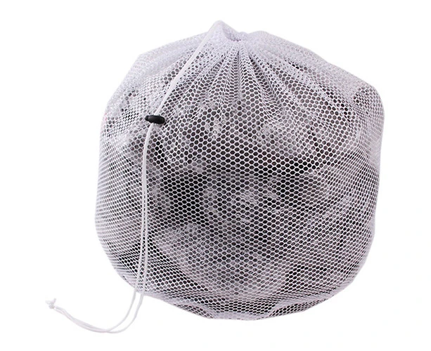 Washing Machine Clothes Underwear Locking Drawstring Laundry Mesh Net Pouch Bag - White