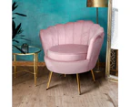 Armchair Lounge Chair Accent Armchairs Retro Single Sofa Velvet Pink