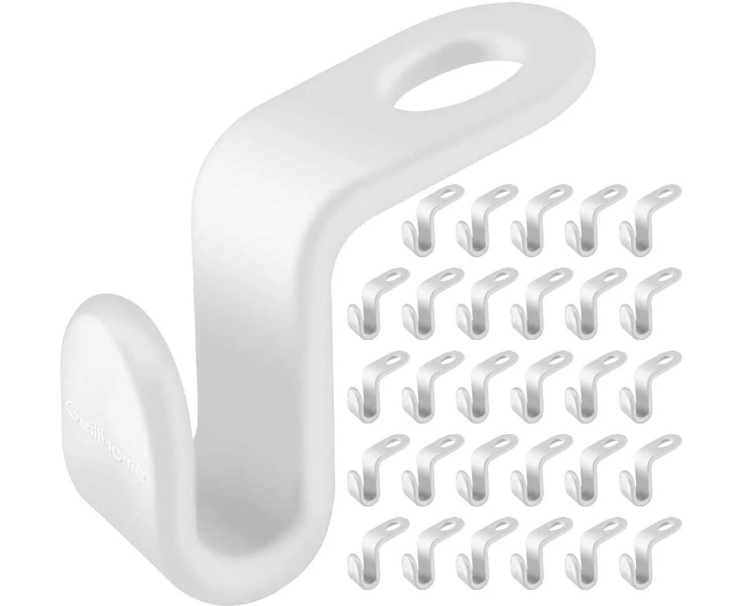 30PCS Clothes Hanger Connector Hooks,White, Cascading Clothes Hangers for Heavy Duty Space Saving Cascading Connection Hooks for Clothes Closet,