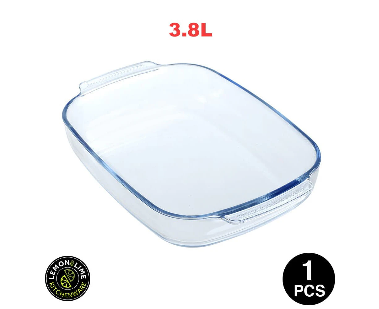 Lemon & Lime 3.8L YORKSHIRE GLASS BAKEWARE W/ HANDLES RECT - 38X25X6.5CM