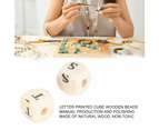 200Pcs 10Mm Diy Jewelry Beads Letter Printed White Cube Wooden Craft Beads