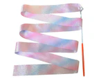 2M/4M S Dancing Gymnastics Silk Band Wands Glittering Rhythmic Artistic Ballet Twirling Silk Bands For S Artistic Dancing