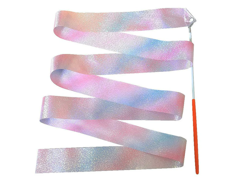 2M/4M S Dancing Gymnastics Silk Band Wands Glittering Rhythmic Artistic Ballet Twirling Silk Bands For S Artistic Dancing