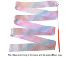 2M/4M S Dancing Gymnastics Silk Band Wands Glittering Rhythmic Artistic Ballet Twirling Silk Bands For S Artistic Dancing