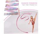 2M/4M S Dancing Gymnastics Silk Band Wands Glittering Rhythmic Artistic Ballet Twirling Silk Bands For S Artistic Dancing