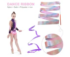 2M/4M S Dancing Gymnastics Silk Band Wands Glittering Rhythmic Artistic Ballet Twirling Silk Bands For S Artistic Dancing