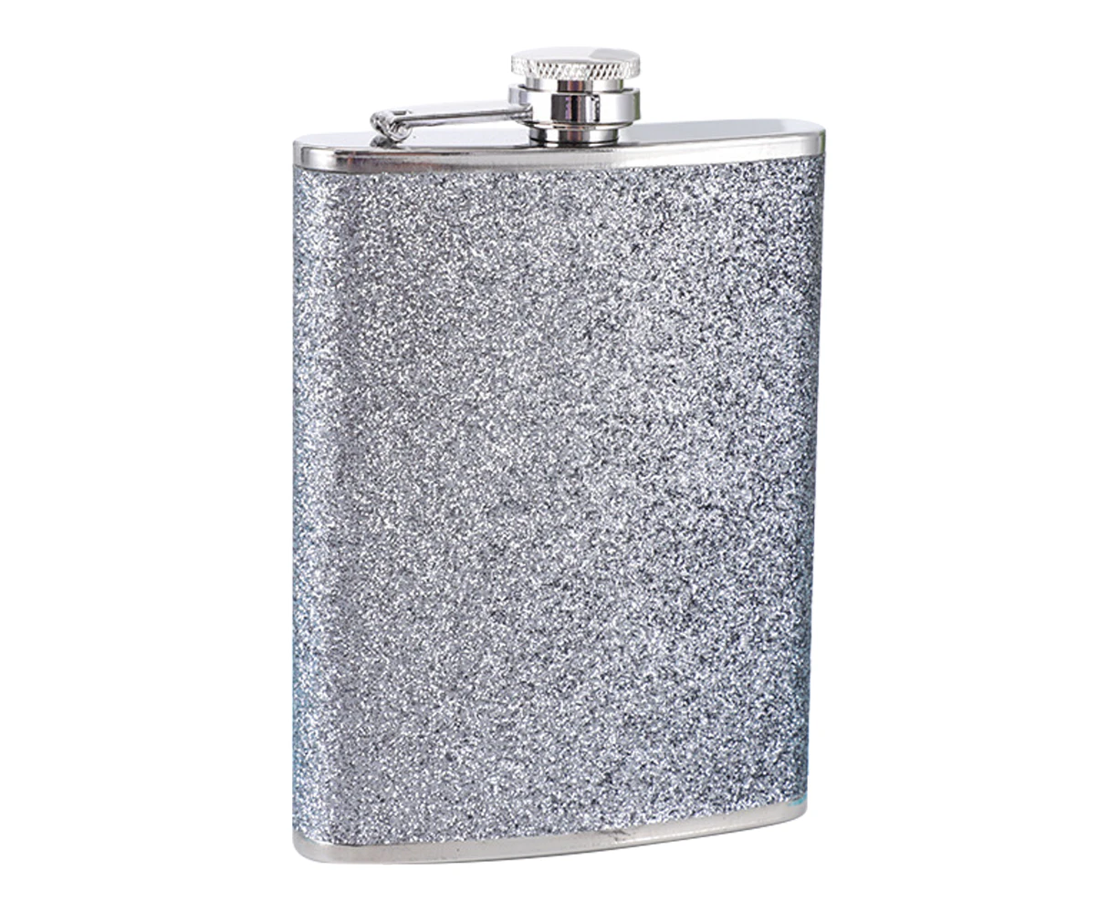 Stainless Steel With Colorful Glitter Hip Flask Outdoor Stainless Steel Hip Flask - 8Oz 230Ml