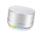 Wireless Mini LED Best Multi-Function Portable Indoor Outdoor Stereo Bluetooth Speakers - Silver