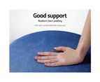 Artiss Foot Stool Round Velvet Ottoman Foot Rest Pouf Padded Seat Footstool Navy