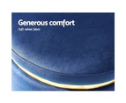 Artiss Foot Stool Round Velvet Ottoman Foot Rest Pouf Padded Seat Footstool Navy