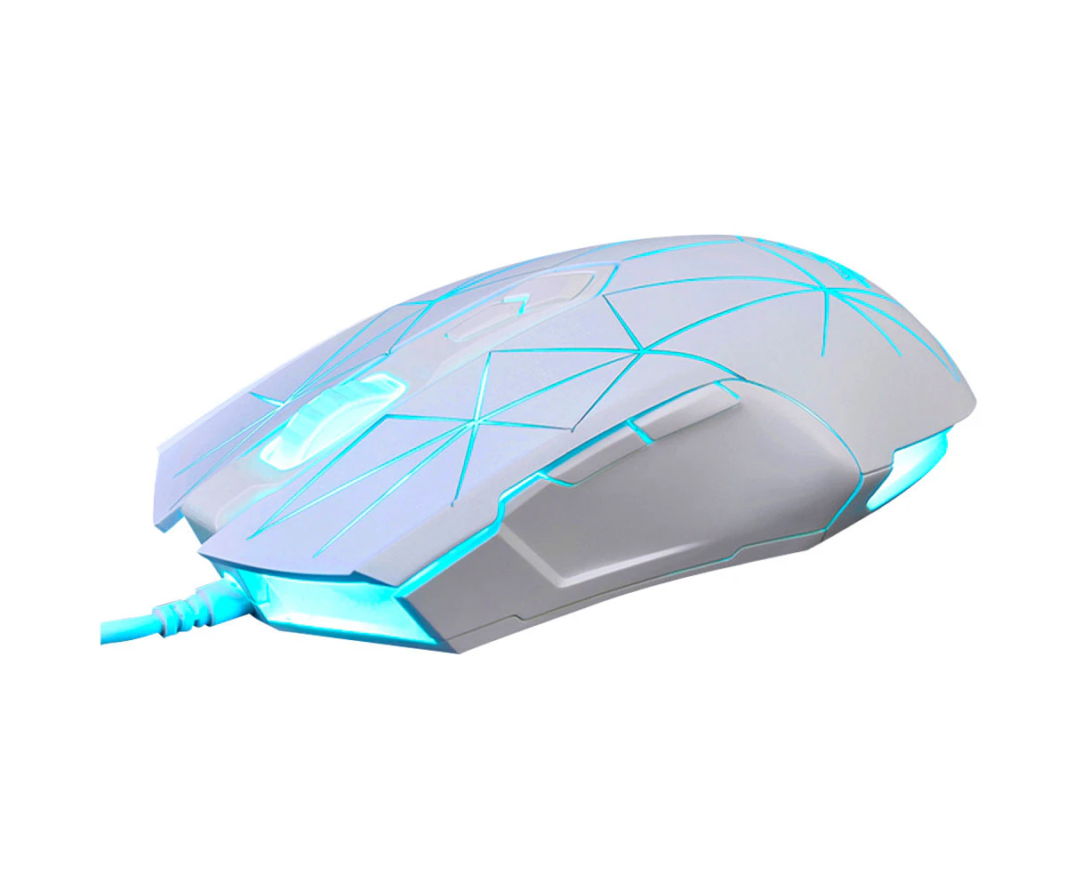 RGB Hintergrundbeleuchtete Optische Gaming-Maus, Kabelgebundene Ergonomische Gaming-Mäuse Mit 4 DPI Einstellbarer Stufe Für PC Computer Mac,Star white