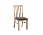 Wooden Frame Leatherette In Solid Acacia Wood & Veneer Dining Chairs In Oak Colour