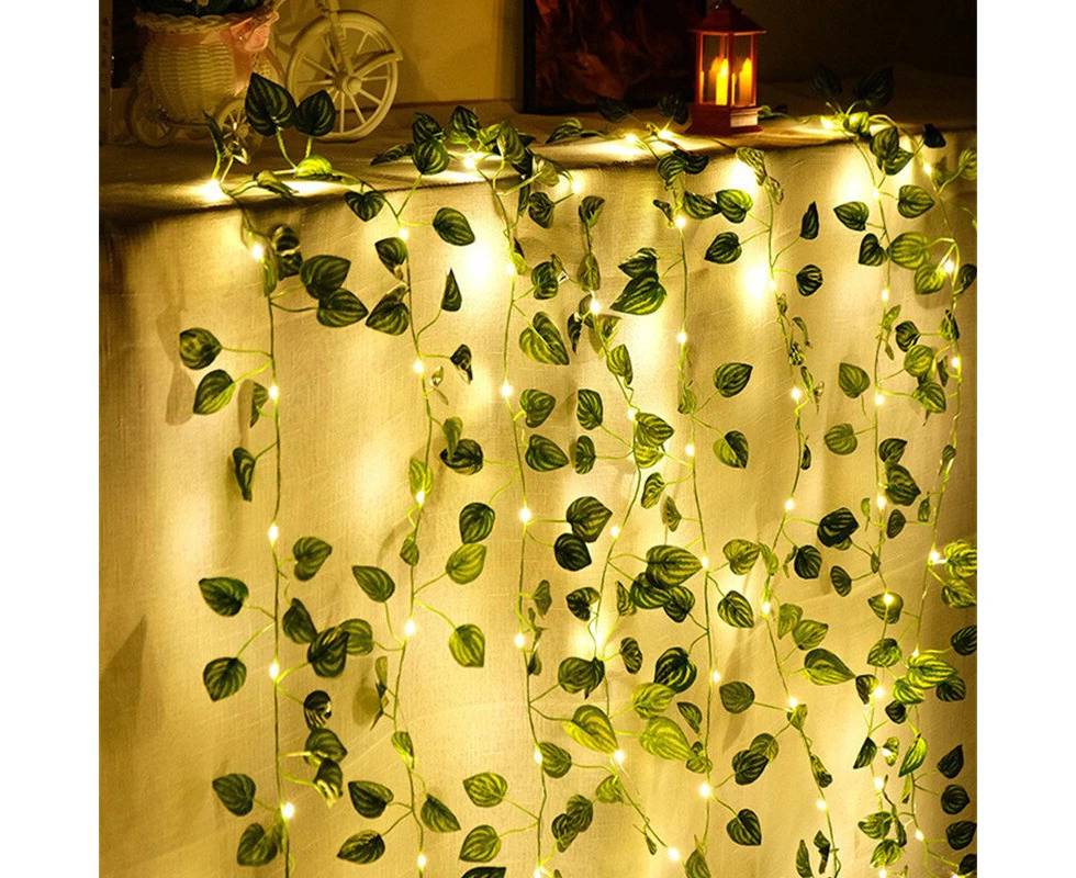 Fairy Garden LED String Lights Artificial Flower Leaf Garland Christmas Lights for Outdoor Home Wedding Party Patio Decorations - 2M 20LEDS