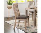 Wooden Frame Leatherette In Solid Acacia Wood & Veneer Dining Chairs In Oak Colour