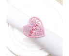 6Pcs Decorative Napkin Ring Effective Love Heart Shaped Metal Napkin Holder Desktop Decor Pink