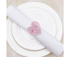 6Pcs Decorative Napkin Ring Effective Love Heart Shaped Metal Napkin Holder Desktop Decor Pink