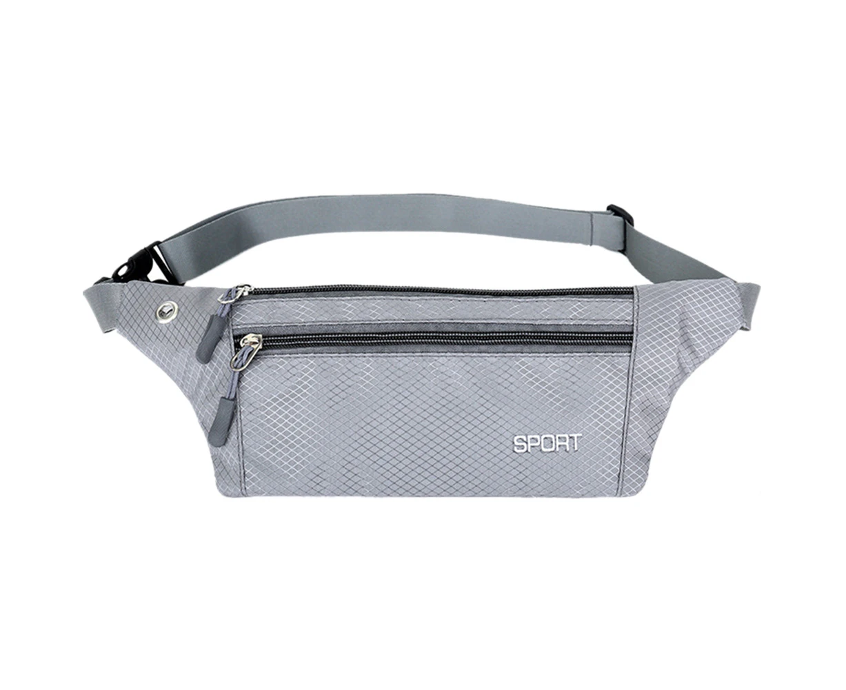 qyu Unisex Outdoor Running Sports Mobile Phone Waist Bag Fanny Pack Storage PouchGrey