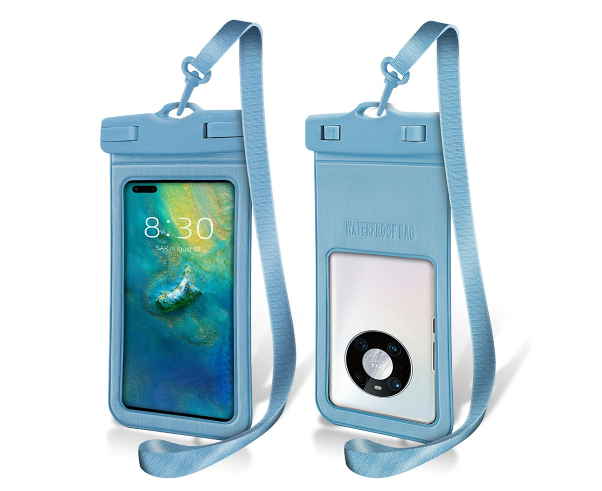 Innovative Phone Storage Bag Easy Use PVC Hanging Rope Waterproof Phone Pouch for Swimming - Blue