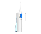 1 Set Water Flosser Food Grade IPX5 Waterproof Plastic Water Flosser Dental Oral Irrigator with 2 Replaceable Jet Tips Bathroom-Blue