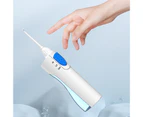 1 Set Water Flosser Food Grade IPX5 Waterproof Plastic Water Flosser Dental Oral Irrigator with 2 Replaceable Jet Tips Bathroom-Blue