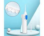 1 Set Water Flosser Food Grade IPX5 Waterproof Plastic Water Flosser Dental Oral Irrigator with 2 Replaceable Jet Tips Bathroom-Blue