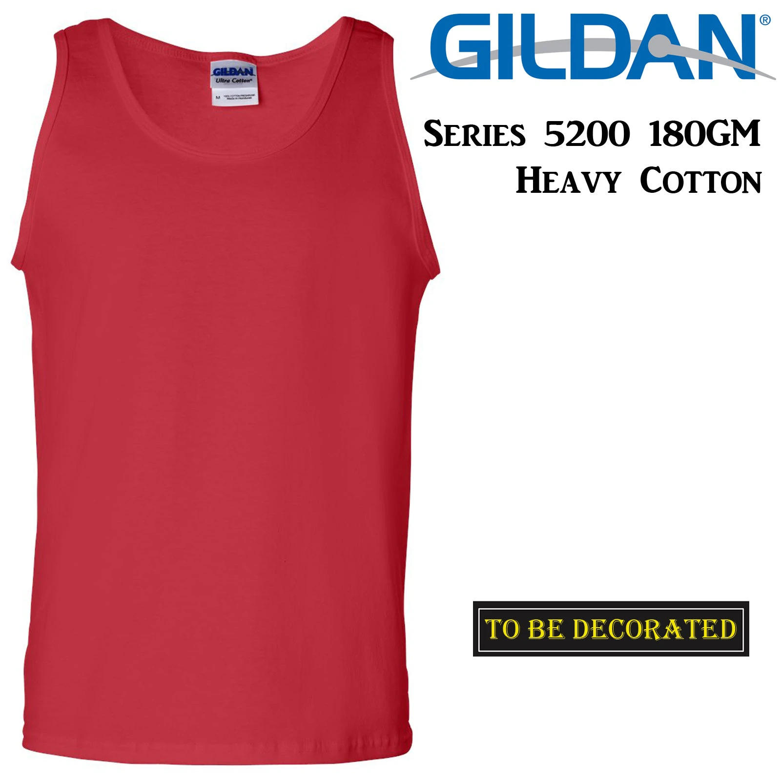 Gildan Red Tank Top Singlet Shirt S - 3XL Small Big Men's Heavy Cotton