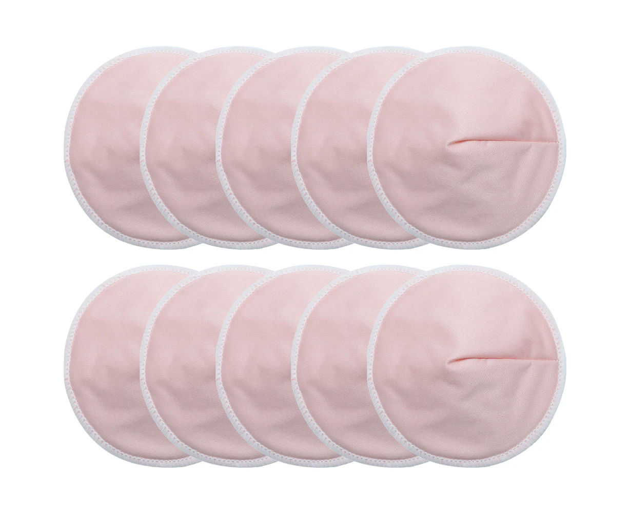 Organic Nursing Breast Pads - 10 Washable Pads - Breastfeeding Nipple Pads -Reusable Breast Pads for Breastfeeding(Pink)