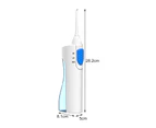 1 Set Water Flosser Food Grade IPX5 Waterproof Plastic Water Flosser Dental Oral Irrigator with 2 Replaceable Jet Tips Bathroom-Blue