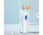 1 Set Water Flosser Food Grade IPX5 Waterproof Plastic Water Flosser Dental Oral Irrigator with 2 Replaceable Jet Tips Bathroom-Blue