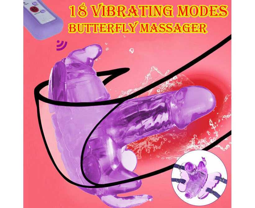 Remote Control Panties Dildo Clit Vibrator Dildo Masturbator Sex toys for Women-Purple