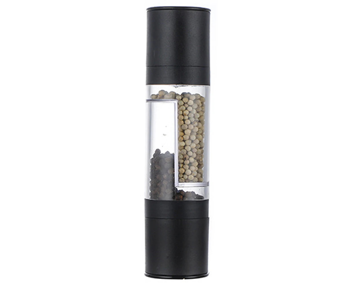 Salt and Pepper Grinder - 2 in 1 Manual Salt Pepper Mill Herb Spice Grinder Shakers Refillable black