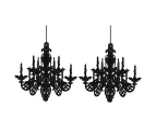Toscano 2 Pcs Black Chandelier Ceiling Hanging Decoration for Halloween Party